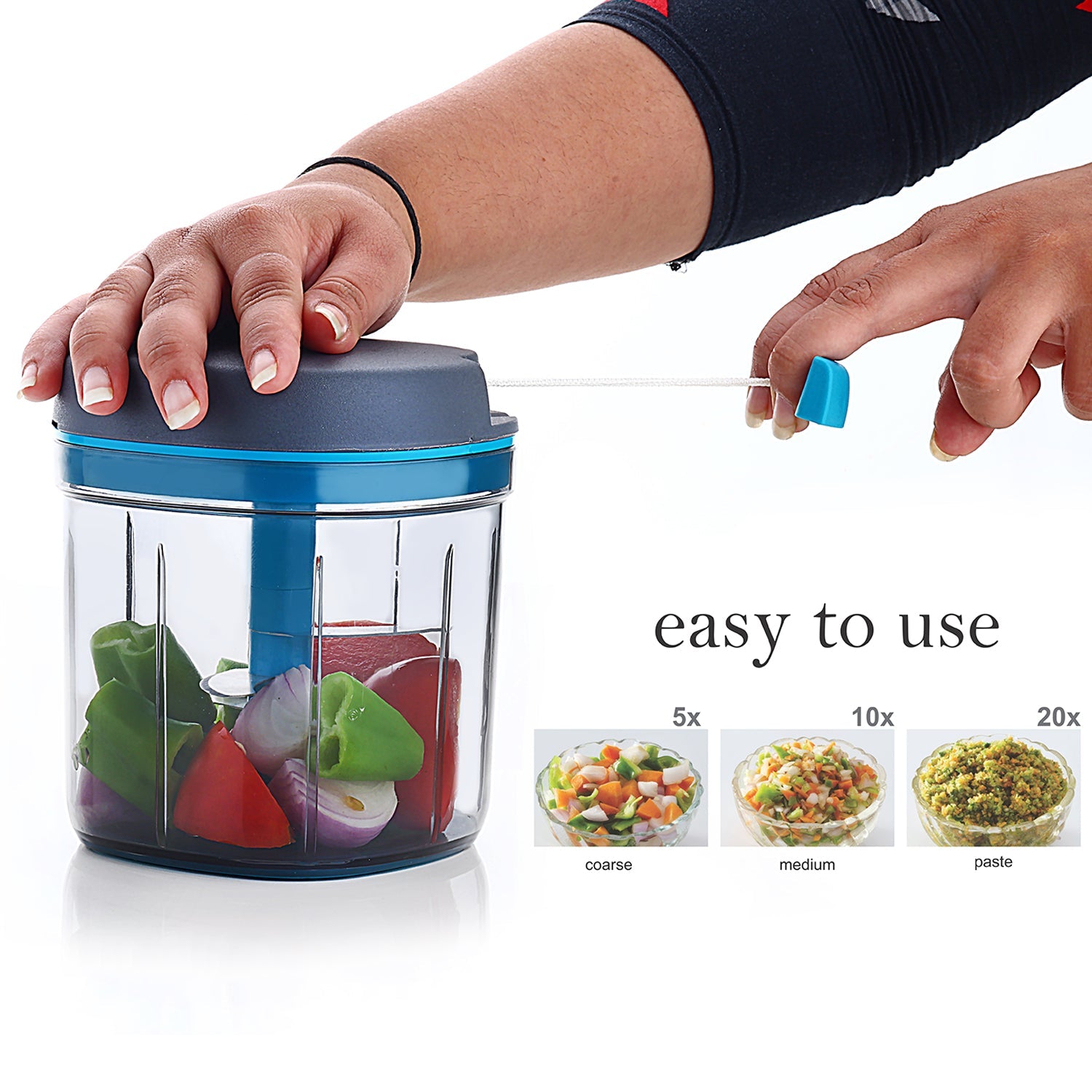 8107 Ganesh Master Chopper with 5 Stainless Steel Blades, XL Large Jumbo Chopper (900 Ml) DeoDap 8107 Ganesh Master Chopper with 5 Stainless Steel Blades, XL Large Jumbo Chopper (900 Ml) DeoDap